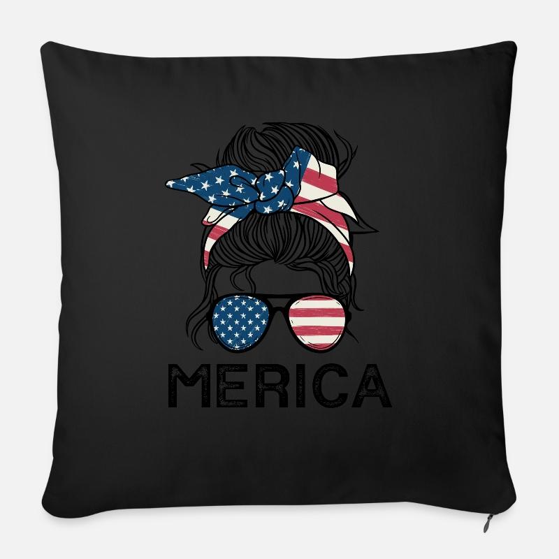 Merica - Housse de coussin décorative 45 x 45 cm - noir