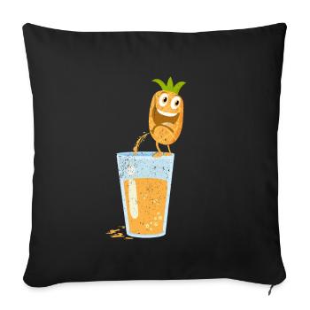 Pineapple Tropical Hawaii Gift Kids Men's Fruit - Sofa pillowcase 17,3'' x 17,3'' (45 x 45 cm) - black - Front