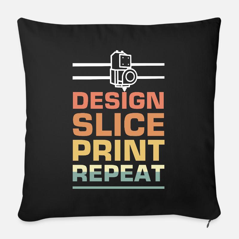 Imprimante 3D Machine d’impression Technologie Technologie Hobby - Housse de coussin décorative 45 x 45 cm - noir