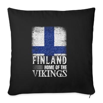 Finlande - Housse de coussin décorative 45 x 45 cm - noir - Devant