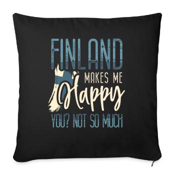 Finland Gift Holiday Lapland Home Finland - Sofa pillowcase 17,3'' x 17,3'' (45 x 45 cm) - black - Front