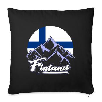 Finlande Tshirt Finlande Scandinavie - Housse de coussin décorative 45 x 45 cm - noir - Devant