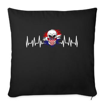Croatie Cadeau Origine Zagreb Hrvatska Home - Housse de coussin décorative 45 x 45 cm - noir - Devant