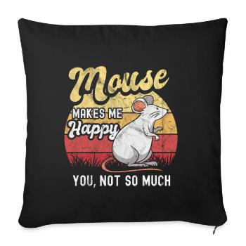 Mouse - Sofa pillowcase 17,3'' x 17,3'' (45 x 45 cm) - black - Front