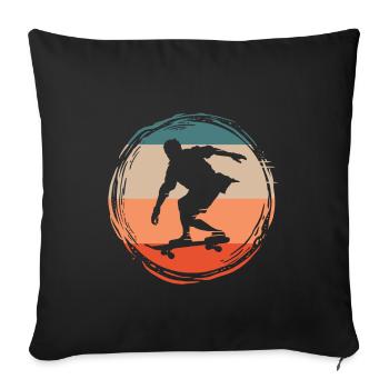 Skater Skateboard Gift Halfpipe Sk8 Ollie - Sofa pillowcase 17,3'' x 17,3'' (45 x 45 cm) - black - Front