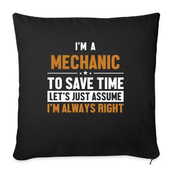 Mechanic Let's Assume I'm Right Mécatronicien - Housse de coussin décorative 45 x 45 cm - noir - Devant