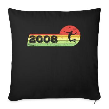 Federball Spieler Jahrgang 2008 Geburtstag game - Sofakissenbezug 45 x 45 cm - Schwarz - Vorne