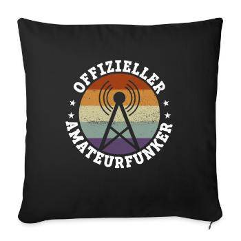 Offizieller Amateurfunker - Amateurfunk - Sofakissenbezug 45 x 45 cm - Schwarz - Vorne