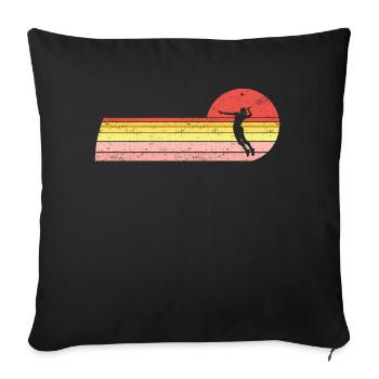 Badminton Player Female Badminton Player - Sofa pillowcase 17,3'' x 17,3'' (45 x 45 cm) - black - Front
