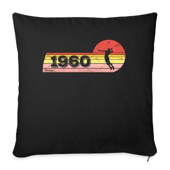 Badminton Player Born 1960 Birthday Women - Sofa pillowcase 17,3'' x 17,3'' (45 x 45 cm) - black - Front