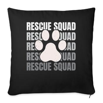 Équipe de sauvetage Animal Rescuer Défenseur des droits des animaux - Housse de coussin décorative 45 x 45 cm - noir - Devant