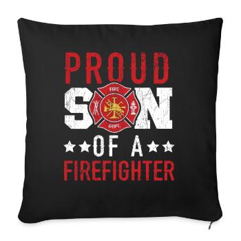 Fier fils d’un pompier Pompier F - Housse de coussin décorative 45 x 45 cm - noir - Devant