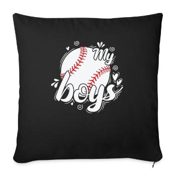 My Boys Baseball Team Ball Sports - Sofa pillowcase 17,3'' x 17,3'' (45 x 45 cm) - black - Front