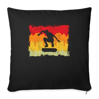 Skateboarding Retro - Sofa pillowcase 17,3'' x 17,3'' (45 x 45 cm) - black - Front