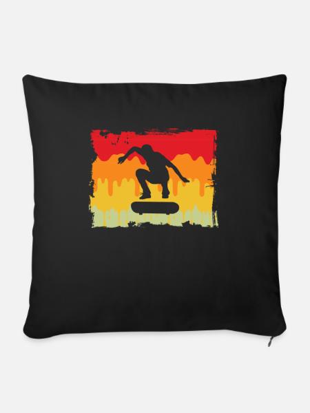 Skating Retro - Sofakissenbezug 45 x 45 cm - Schwarz