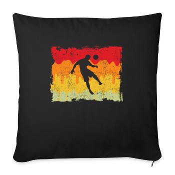 Footballeur de football Rétro - Housse de coussin décorative 45 x 45 cm - noir - Devant