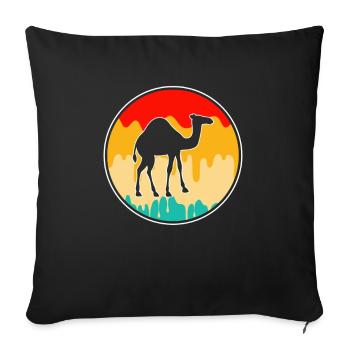 Dromadaire rétro - Housse de coussin décorative 45 x 45 cm - noir - Devant