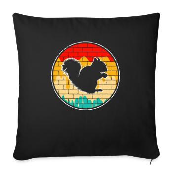 Squirrel Retro - Sofa pillowcase 17,3'' x 17,3'' (45 x 45 cm) - black - Front