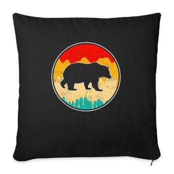 Bear Retro - Sofa pillowcase 17,3'' x 17,3'' (45 x 45 cm) - black - Front