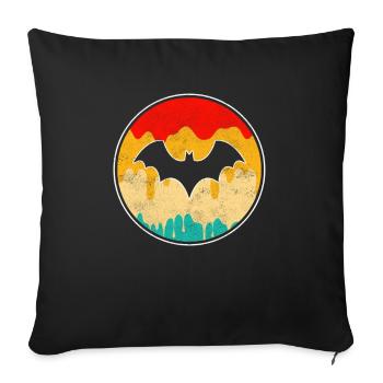 Chauve-souris rétro - Housse de coussin décorative 45 x 45 cm - noir - Devant