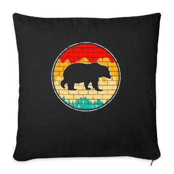 Bear Retro - Sofa pillowcase 17,3'' x 17,3'' (45 x 45 cm) - black - Front