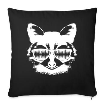Synthesizer Raccoon Modular Synthesizers - Sofa pillowcase 17,3'' x 17,3'' (45 x 45 cm) - black - Front