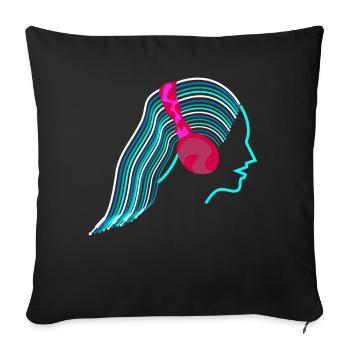 Synthesizer Analog Wires Synthesizers - Sofa pillowcase 17,3'' x 17,3'' (45 x 45 cm) - black - Front