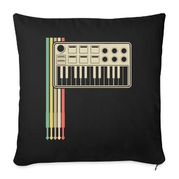 Synthesizer Analog Modular Synthesizers - Sofa pillowcase 17,3'' x 17,3'' (45 x 45 cm) - black - Front