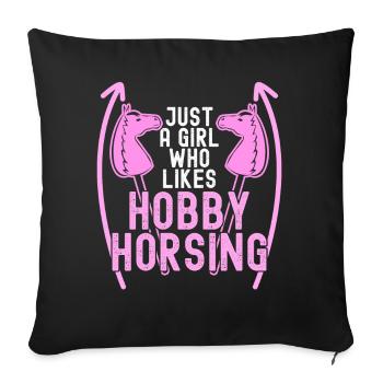 Steckenpferd Hobbyhorse Cheval de loisir - Housse de coussin décorative 45 x 45 cm - noir - Devant