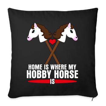 Hobby Horse Steckenpferd Hobbyhorse - Sofa pillowcase 17,3'' x 17,3'' (45 x 45 cm) - black - Front