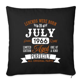 Né en juillet 1966 Legends Cadeau d’anniversaire - Housse de coussin décorative 45 x 45 cm - noir - Devant