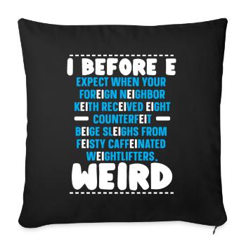 Grammaire Police Professeur d’anglais Anglais Écriture - Housse de coussin décorative 45 x 45 cm - noir - Devant