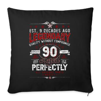 Vintage Legendary - Aged perfectly 90th birthday - Sofa pillowcase 17,3'' x 17,3'' (45 x 45 cm) - black - Front