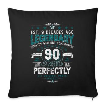 Vintage Legendary - Aged perfectly 90th birthday - Sofa pillowcase 17,3'' x 17,3'' (45 x 45 cm) - black - Front