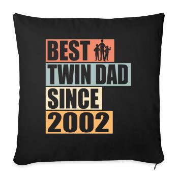 Jumeaux Père Père jumeau depuis 2002 - Housse de coussin décorative 45 x 45 cm - noir - Devant