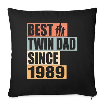 Twins Father Twin Father since 1989 - Sofa pillowcase 17,3'' x 17,3'' (45 x 45 cm) - black - Front