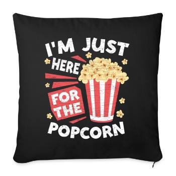 Popcorn Kino Filmeabend - Sofakissenbezug 45 x 45 cm - Schwarz - Vorne