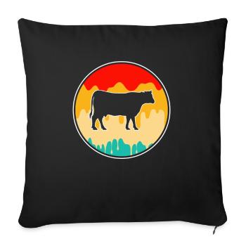 Cow Beef Retro - Sofa pillowcase 17,3'' x 17,3'' (45 x 45 cm) - black - Front