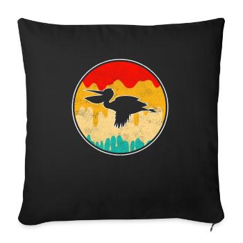 Pelikan Rétro - Housse de coussin décorative 45 x 45 cm - noir - Devant