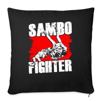 Sambo Kämpfer Training Kampfkunst Kampfsport - Sofakissenbezug 45 x 45 cm - Schwarz - Vorne