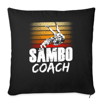 Entraîneur de Sambo Entraînement Arts Martiaux Arts Martiaux Arts Martiaux - Housse de coussin décorative 45 x 45 cm - noir - Devant