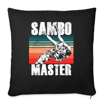 Sambo Master Arts Martiaux Arts Martiaux Formation - Housse de coussin décorative 45 x 45 cm - noir - Devant