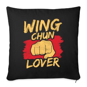 Wing Chun Liebhaber Kampfsport Kampfkunst Trainer - Sofakissenbezug 45 x 45 cm - Schwarz - Vorne