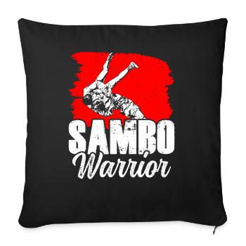 Sambo Krieger Kampfsport Training Kampfkunst - Sofakissenbezug 45 x 45 cm - Schwarz - Vorne