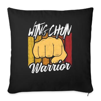 Wing Chun Krieger Kampfkunst Trainer Kampfsport - Sofakissenbezug 45 x 45 cm - Schwarz - Vorne