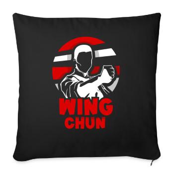 Wing Chun Kampfkunst Trainer Kampfsport Training - Sofakissenbezug 45 x 45 cm - Schwarz - Vorne