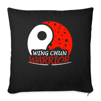 Wing Chun Krieger Trainer Kampfkunst Kampfsport - Sofakissenbezug 45 x 45 cm - Schwarz - Vorne