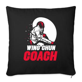 Wing Chun Trainer Kampfsport Kampfkunst Training - Sofakissenbezug 45 x 45 cm - Schwarz - Vorne
