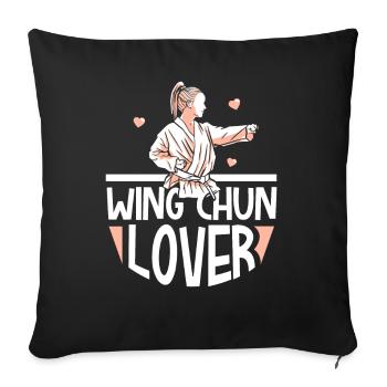 Wing Chun Liebhaber Mädchen Kampfkunst Kampfsport - Sofakissenbezug 45 x 45 cm - Schwarz - Vorne