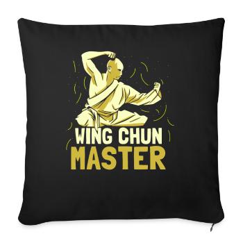 Wing Chun Meister Trainer Kampfsport Kampfkunst - Sofakissenbezug 45 x 45 cm - Schwarz - Vorne